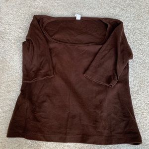 Brown three quarter length top